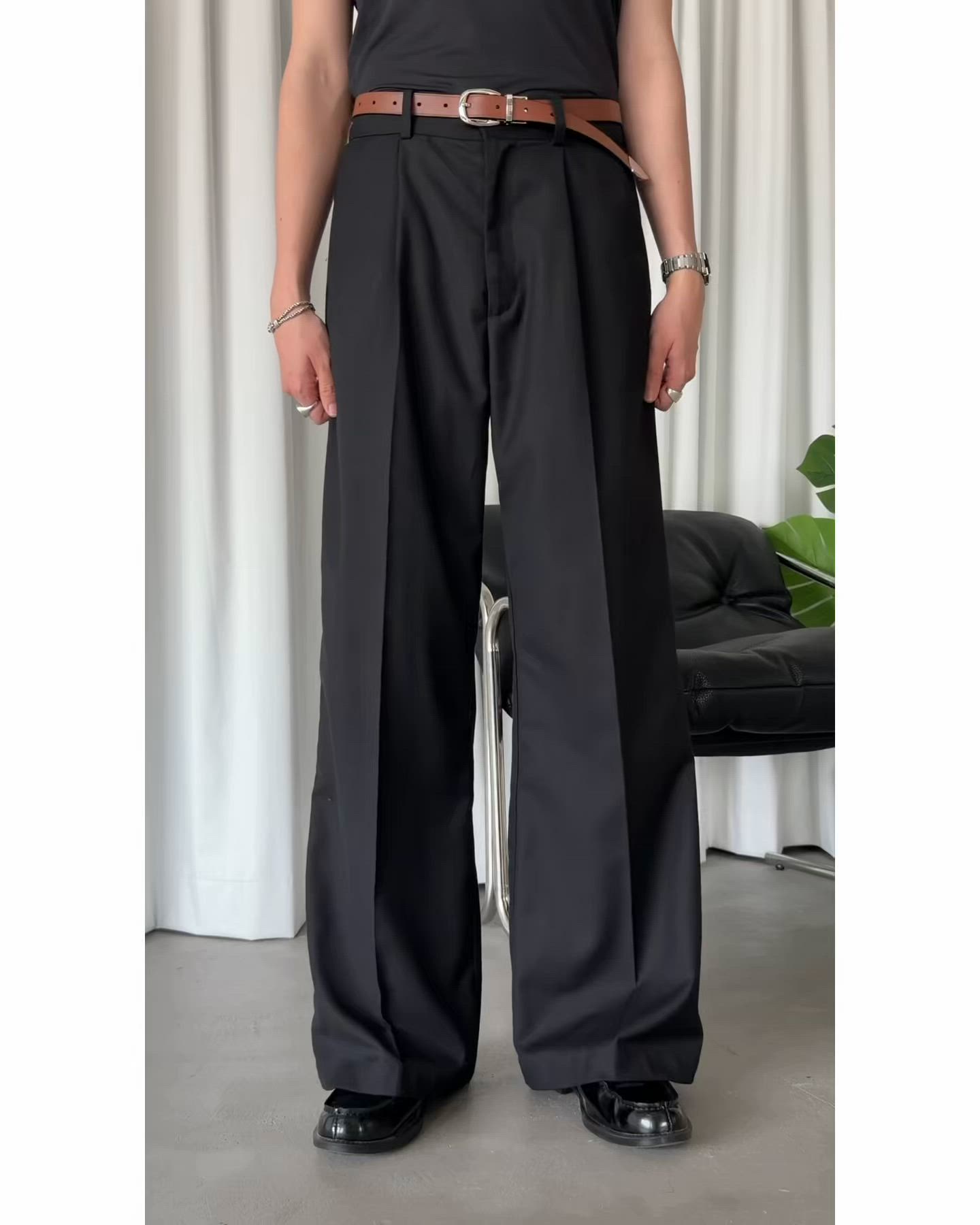 セール】SEMI-WIDE STRAIGHT SLACKS PANTS / セミワイドストレート