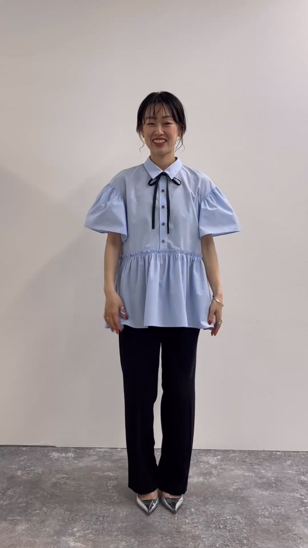 セール】ペプラムリボンシャツブラウス（シャツ/ブラウス）｜NOLLEY'S