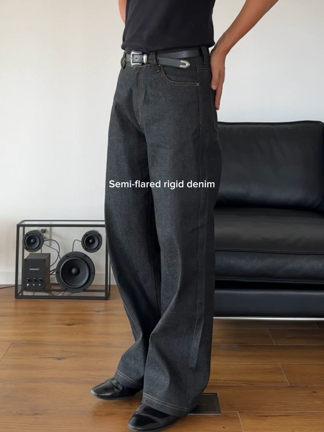LURAKU】Semi-flared Rigid Denim / LURAKU セミフレアリジットデニム