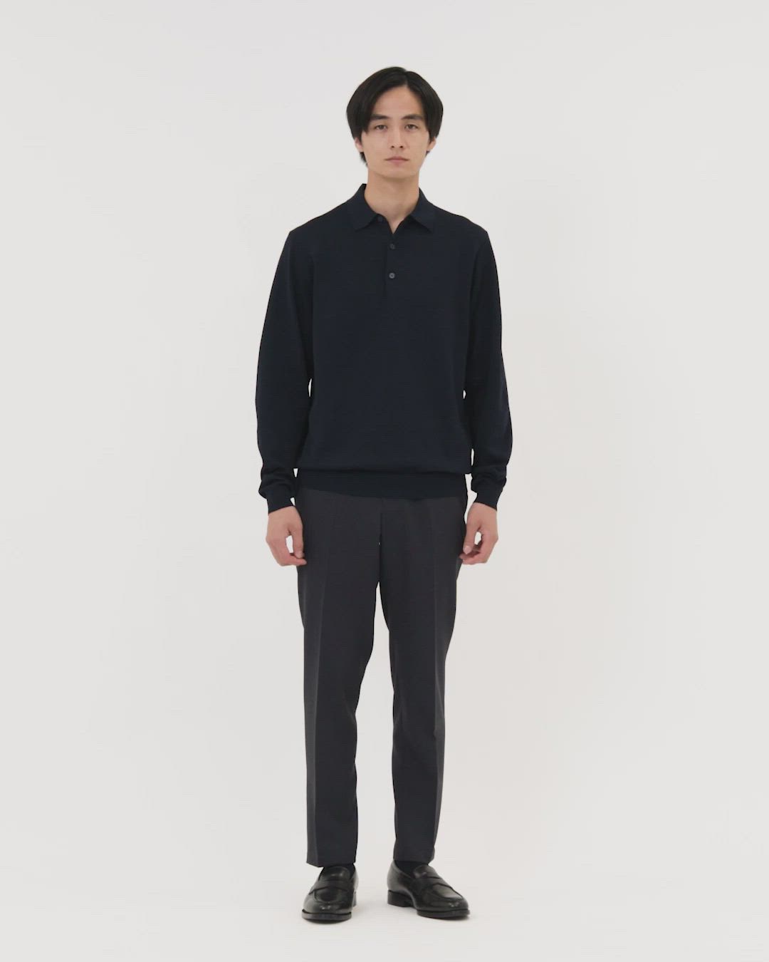 【新品未使用】UNITED ARROWS ニットポロシャツ M コットン ハイゲージ ニットポロシャツ