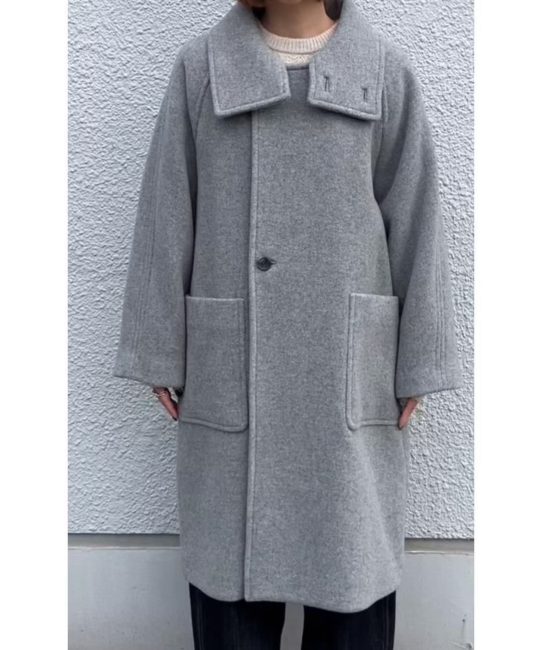 セール】SHIPS any: PURE WOOL スタンド ＆ ビッグカラー コート