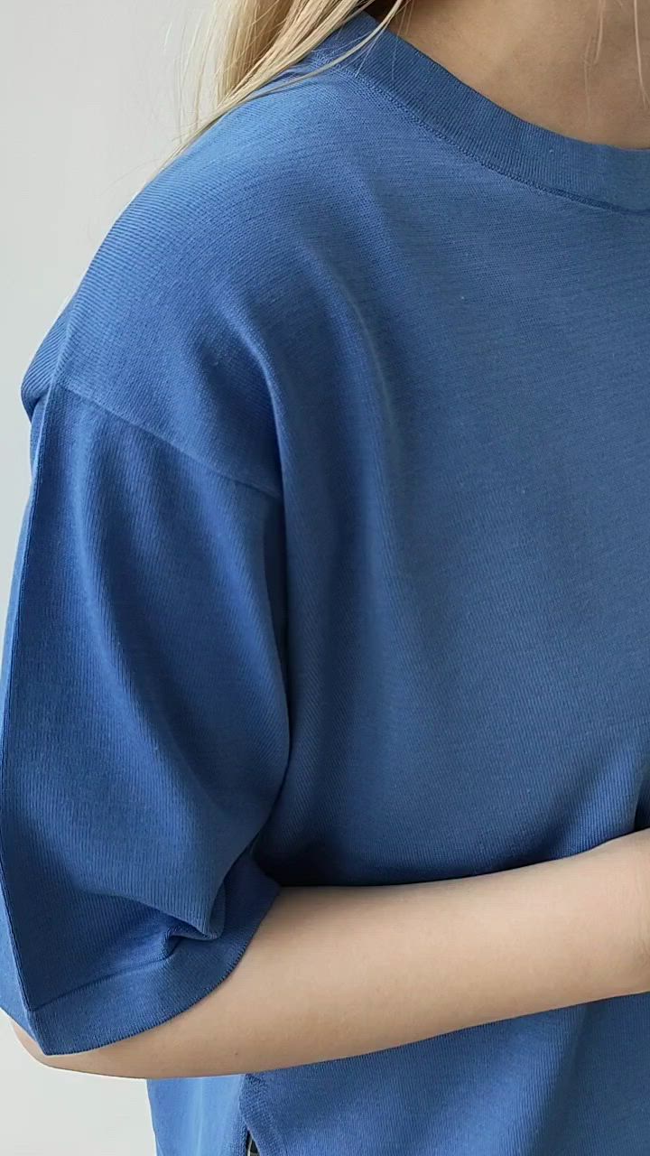 セール】ガス強撚コットンニット 半袖プルオーバー（ニット/セーター