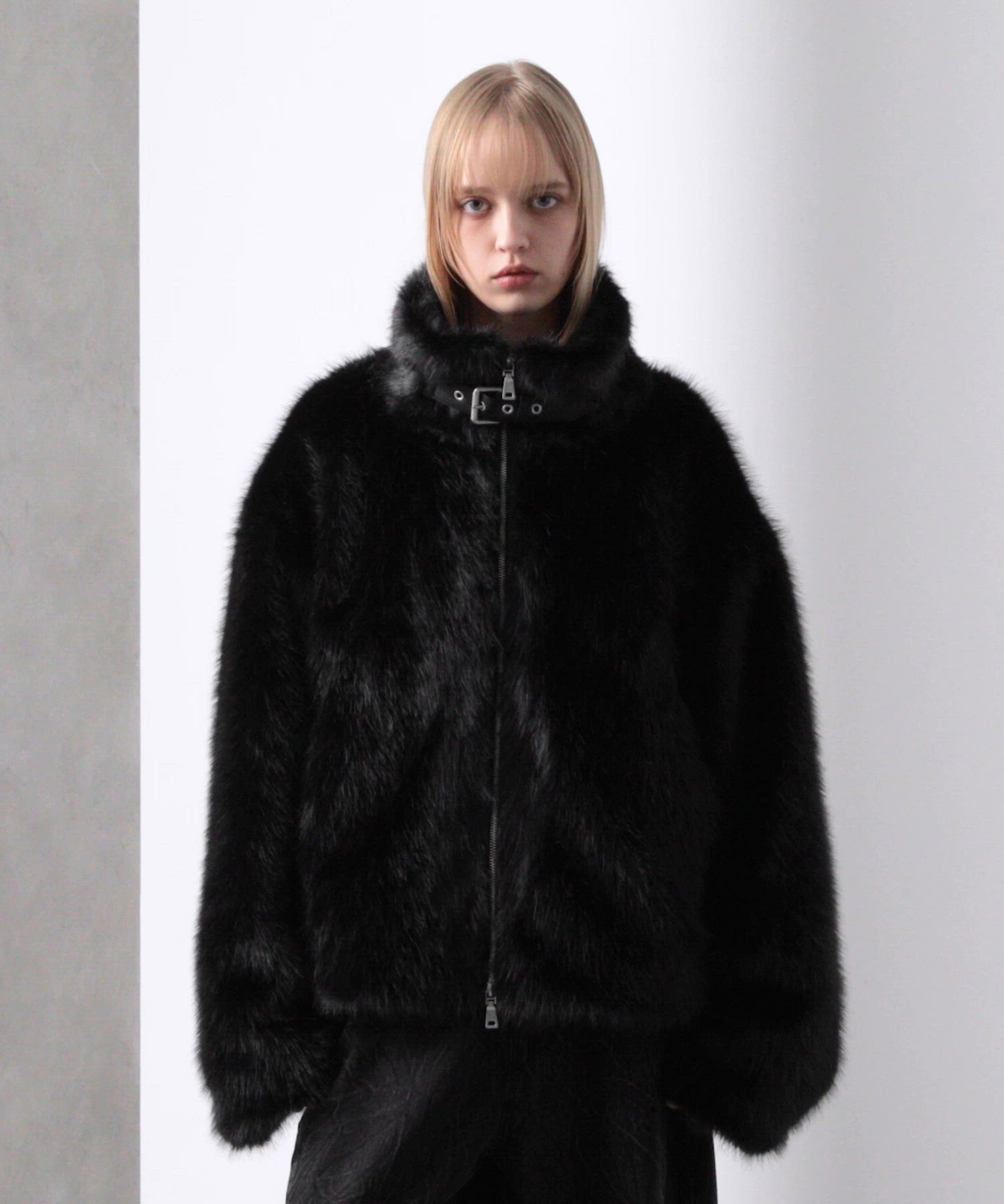 ベルトデザインハイネックファーブルゾン（ブルゾン）｜Loose/ルース