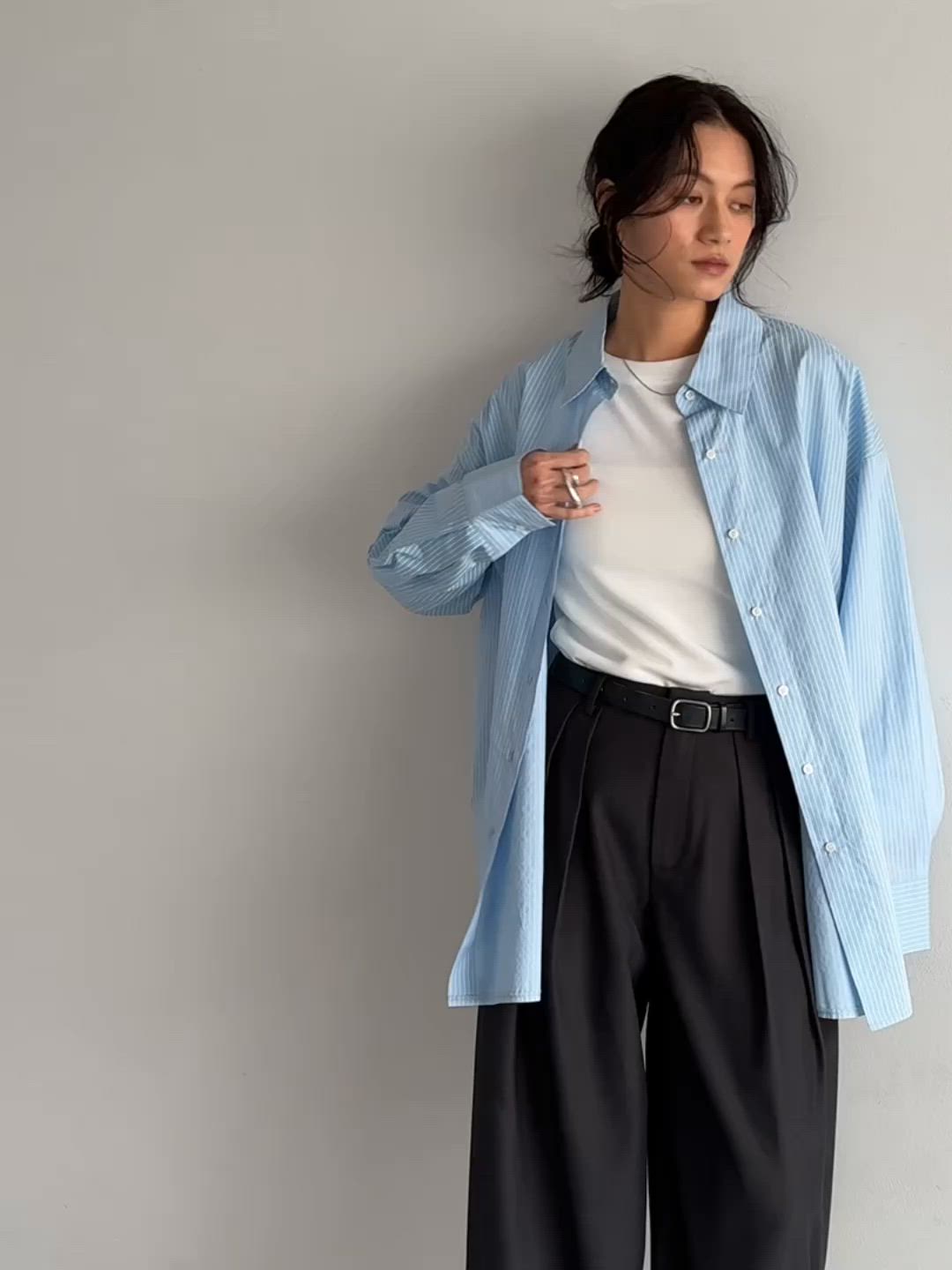 【美品】mare マレ サイドスリットオーバーシャツ ブルー Water-Repellent】Side Slit Overshirt – maré（マレ）オンラインストア