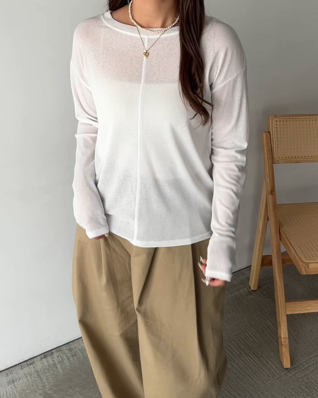 セール】【新色追加】着回し自在！スラブシアーロンT（Tシャツ