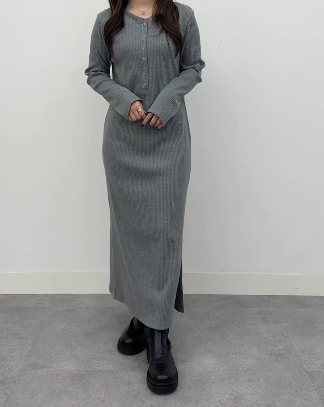 セール】全骨格対応！前後2WAY細見えリブワンピース（ワンピース