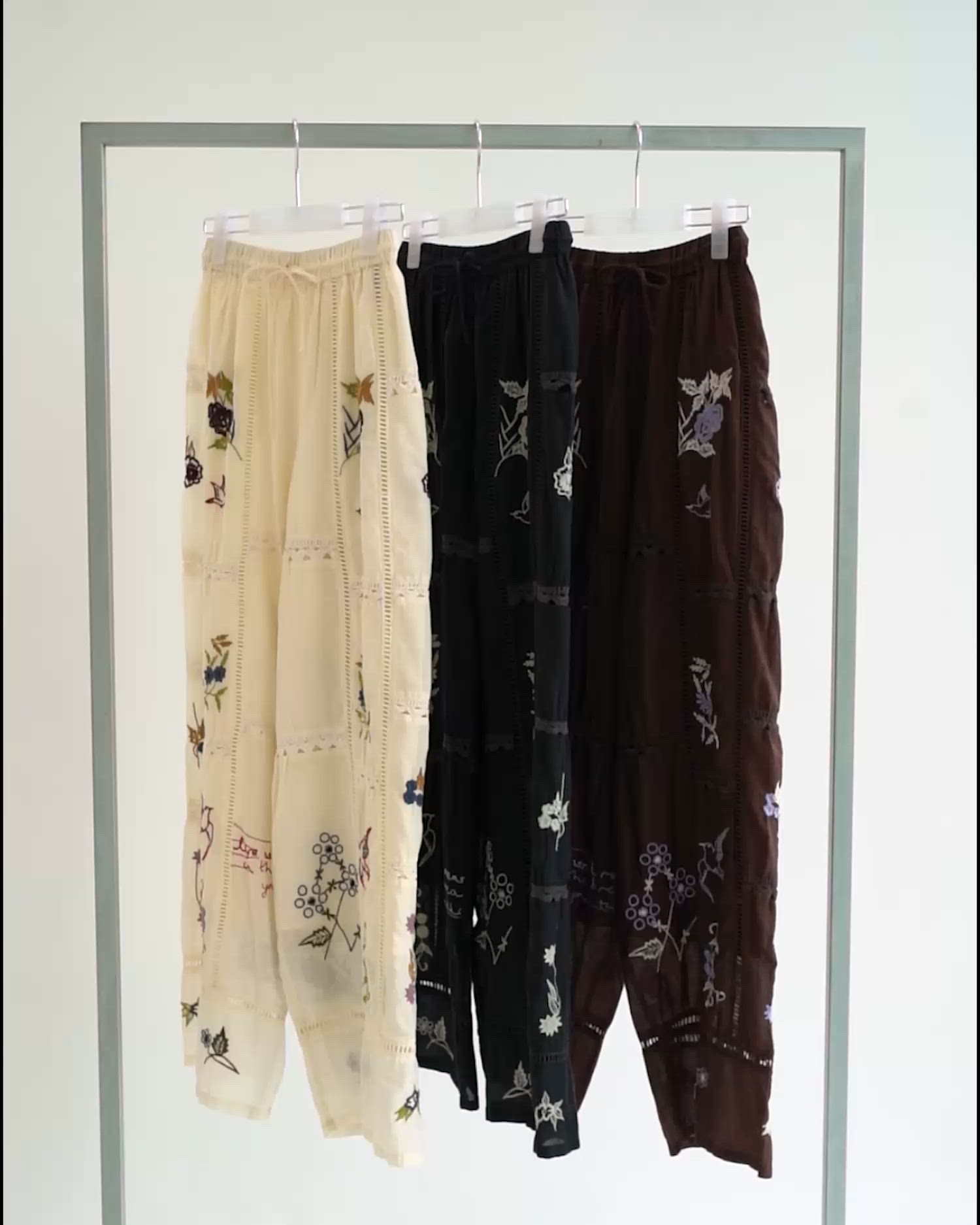 TODAYFUL/トゥデイフル】Embroidery Patchwork Trousers/エンブロイ
