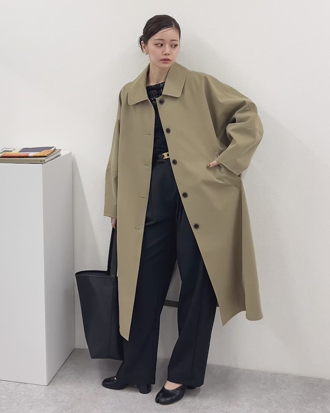 soutien collar long coat/ドルマン オーバーサイズ ロング ステン