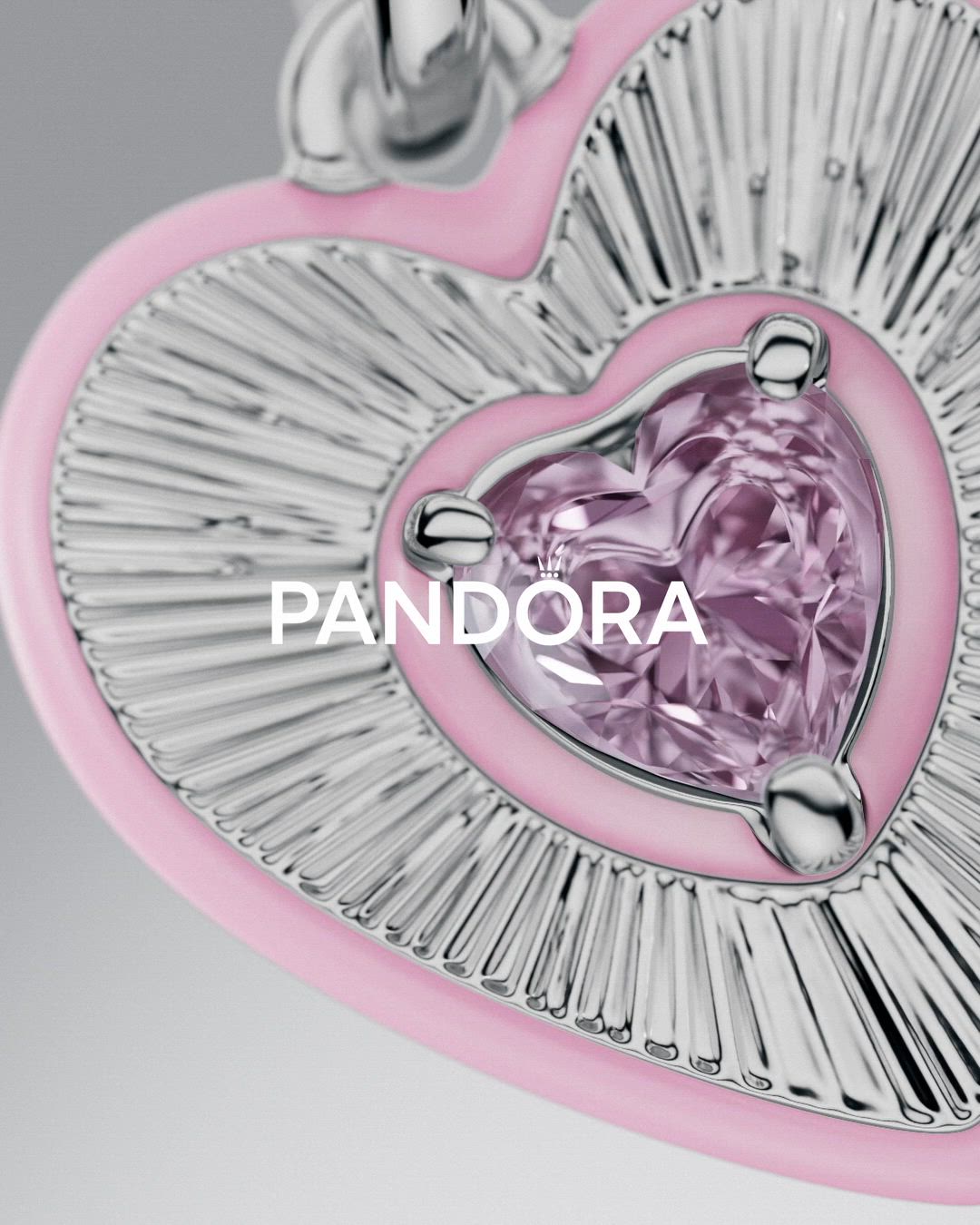 ピンク ハート メダリオンチャーム（チャーム）｜Pandora（パンドラ