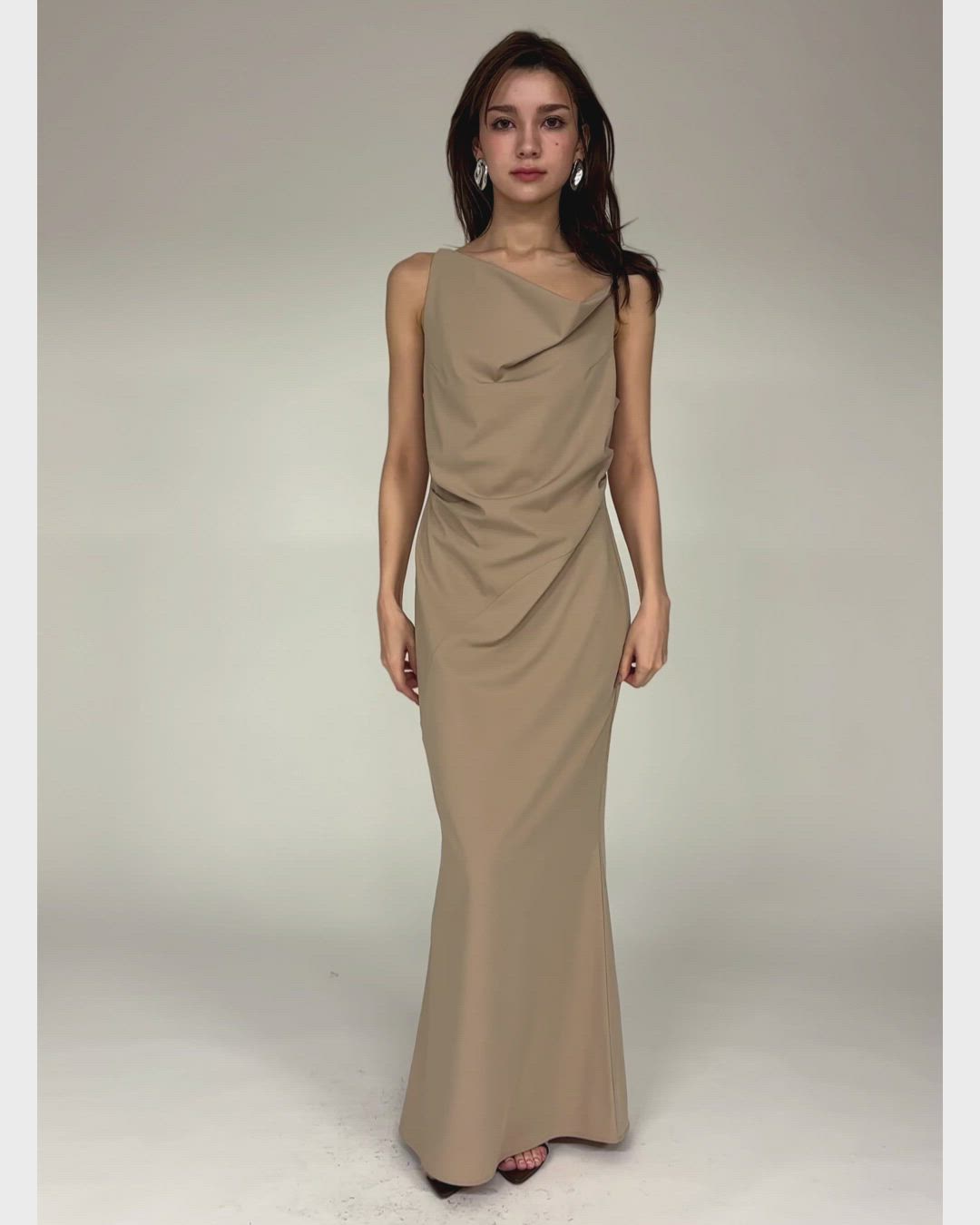 アシンメトリー ドレープ キャミ ワンピース KINO THE KEI（ワンピース