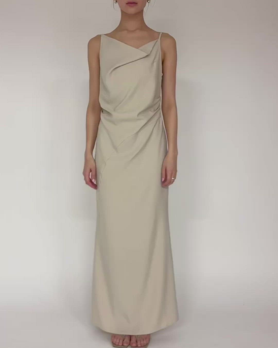 アシンメトリー ドレープ キャミ ワンピース KINO THE KEI（ワンピース