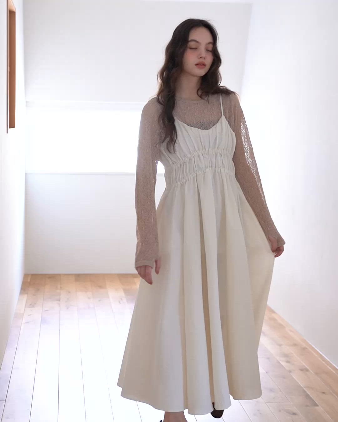 OLUN オルン　ボリュームキャミワンピース　レモンイエロー　Sサイズ　きりまる OLUN ワンピース volume cami onepiece/ボリュームキャミワンピース