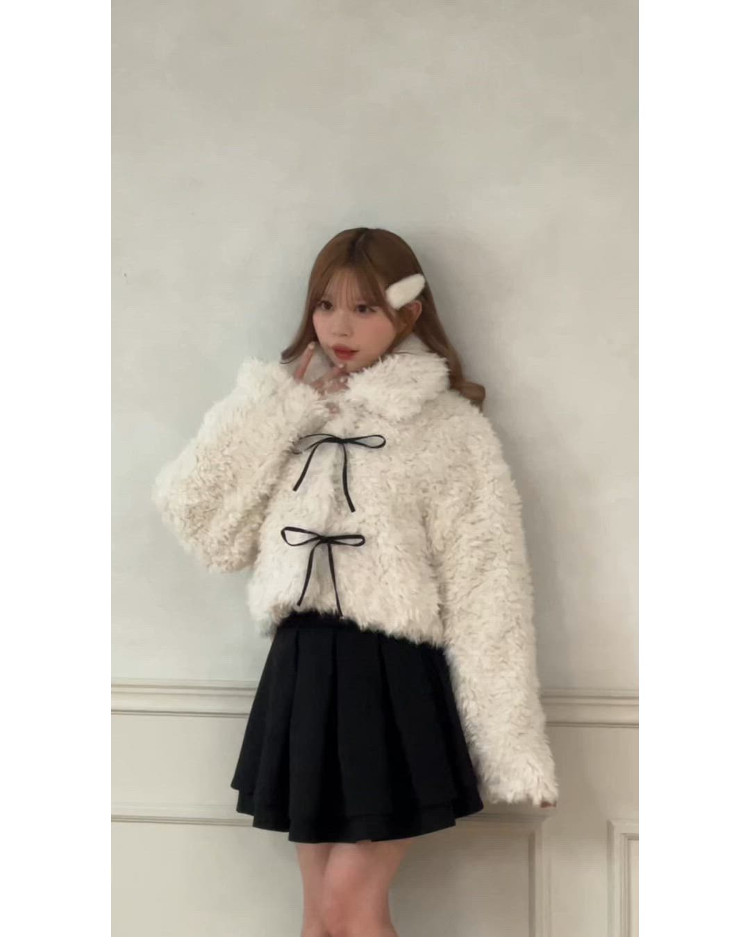 リボンシャギーブルゾン（ブルゾン）｜apres jour（アプレジュール）の