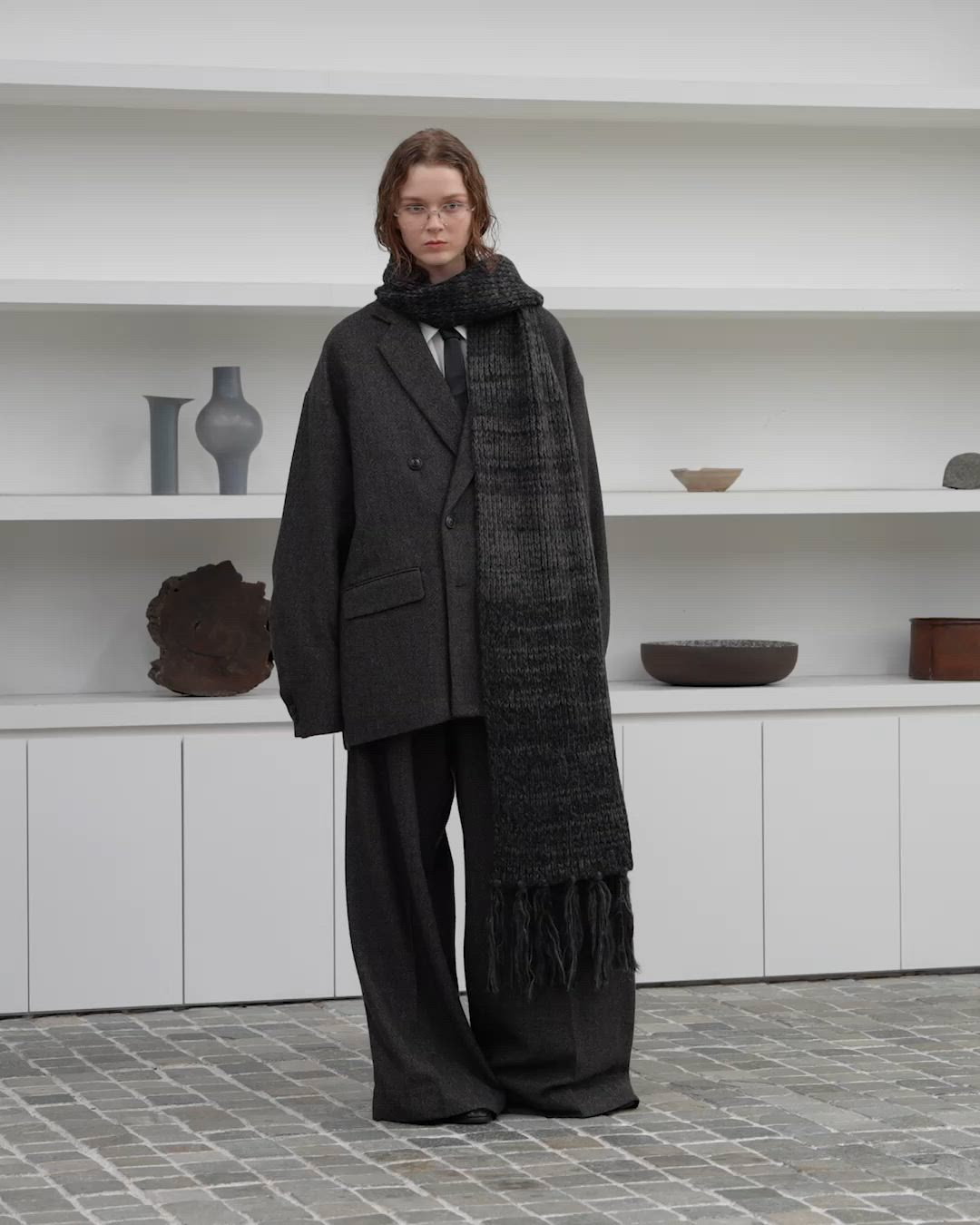 MULTI COLLAR VOLUME FRINGE MUFFLER/マルチカラーボリュームフリンジ