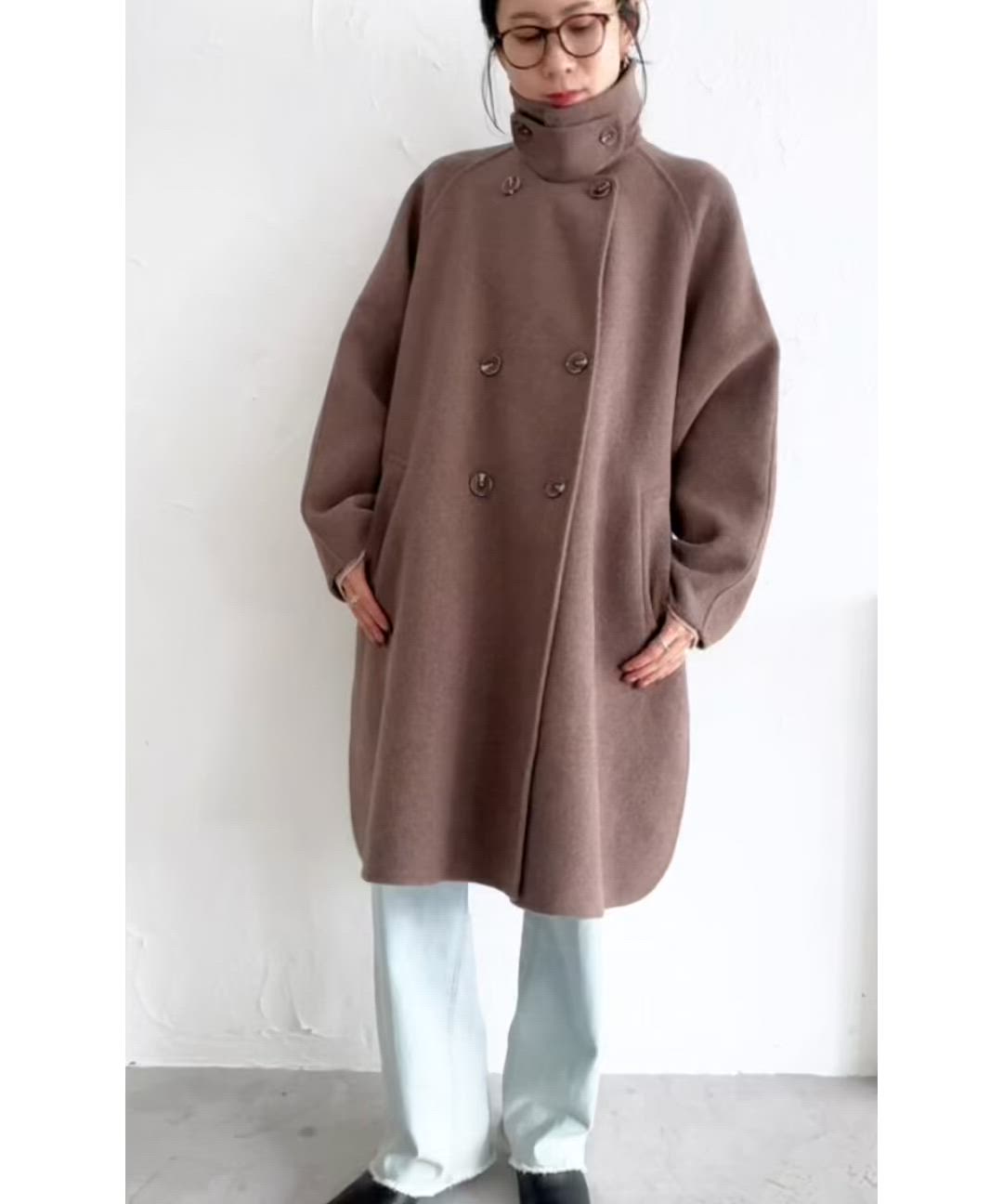 quaranciel: リバー スタンド & テーラード ダブルブレスト Aライン