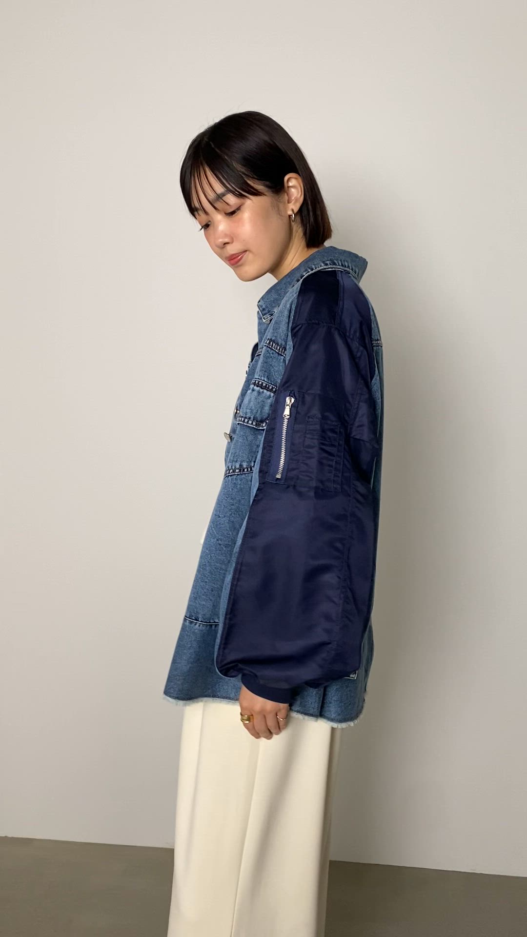 セール】デニムコンビジャケット（デニムジャケット）｜Bou Jeloud