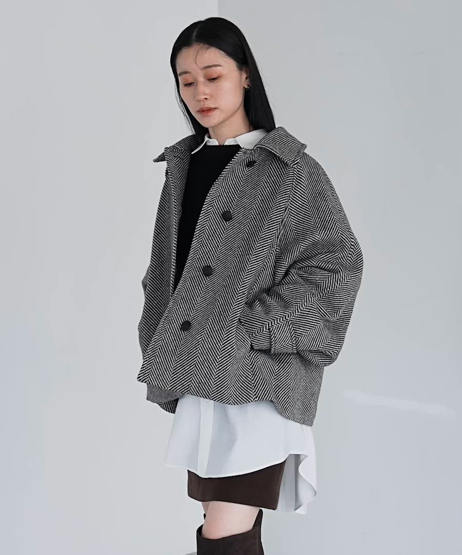 【極美品】'80s Avon House ステンカラーコート ヘリンボン日本製Ｍ ステンカラーコート コート へリンボーン柄 FD22W043「Fano Studios