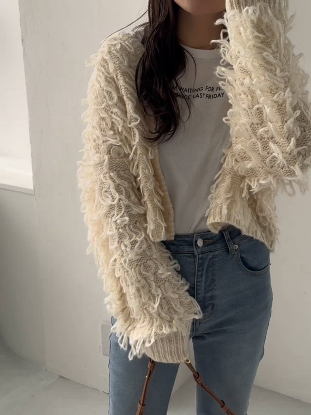 セール】ループフリンジショートカーディガン（カーディガン/ボレロ