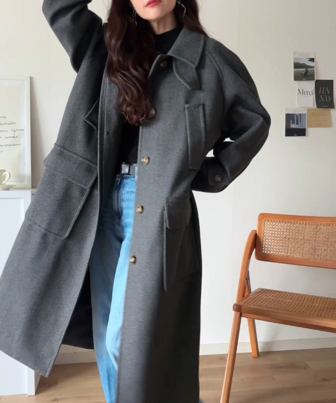 セール】ぐっとエレガントに。でも、決めすぎない。ロング丈比翼ステン