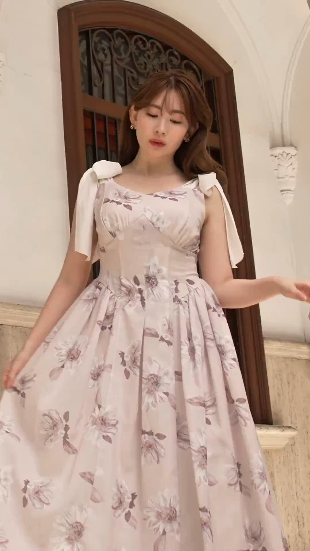 Sunflower-Printed Midi Dress（ワンピース）｜Her lip to（ハーリップ