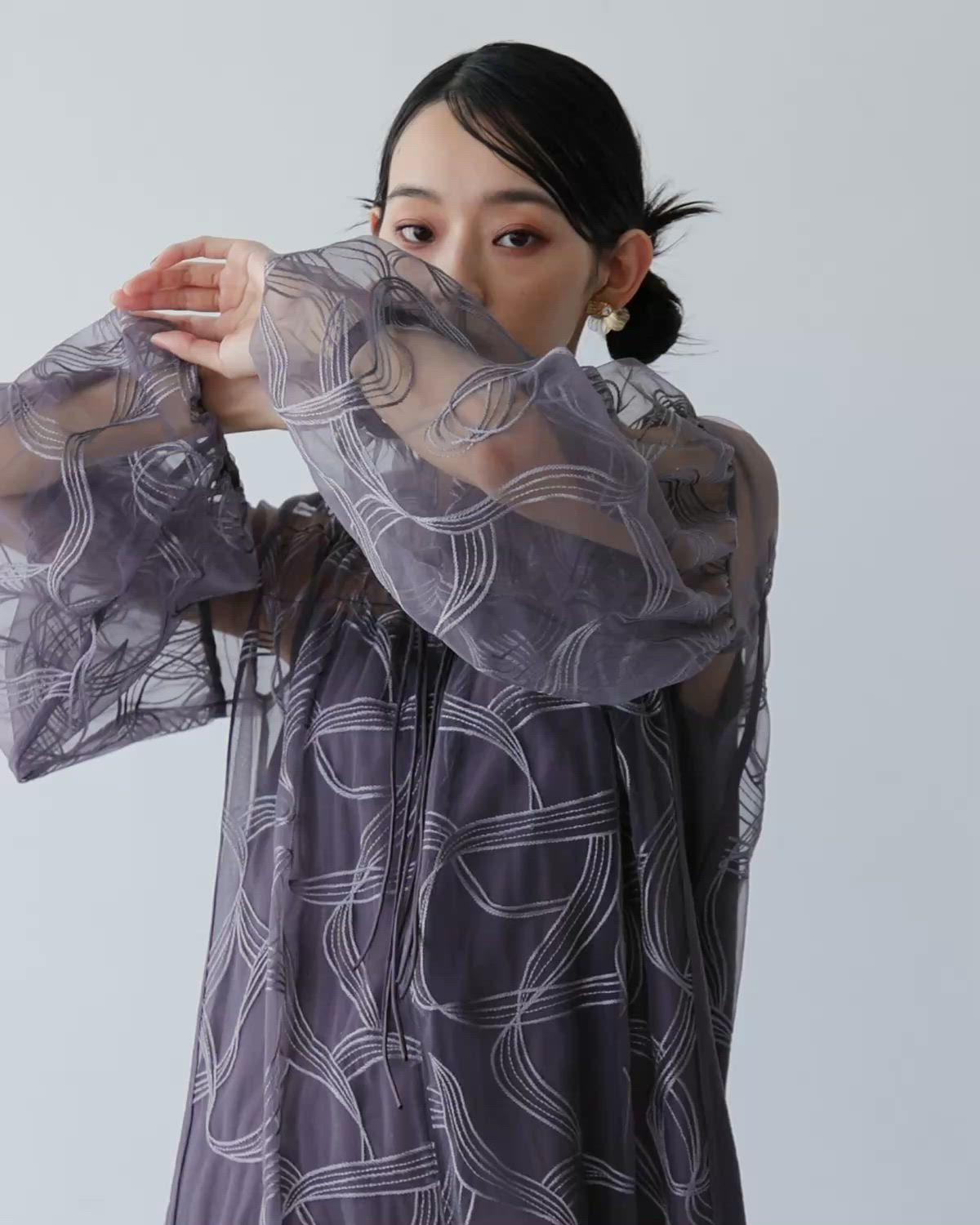 リボンエンブロイダリーレイヤードドレス マタニティ 妊婦 結婚式