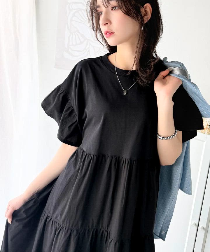 セール】接触冷感♪夏 大活躍！涼しげフリルで夏の装い。布帛