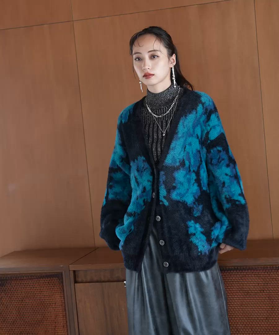 セール】アソートガラシャギーVネックカーディガン(HARE