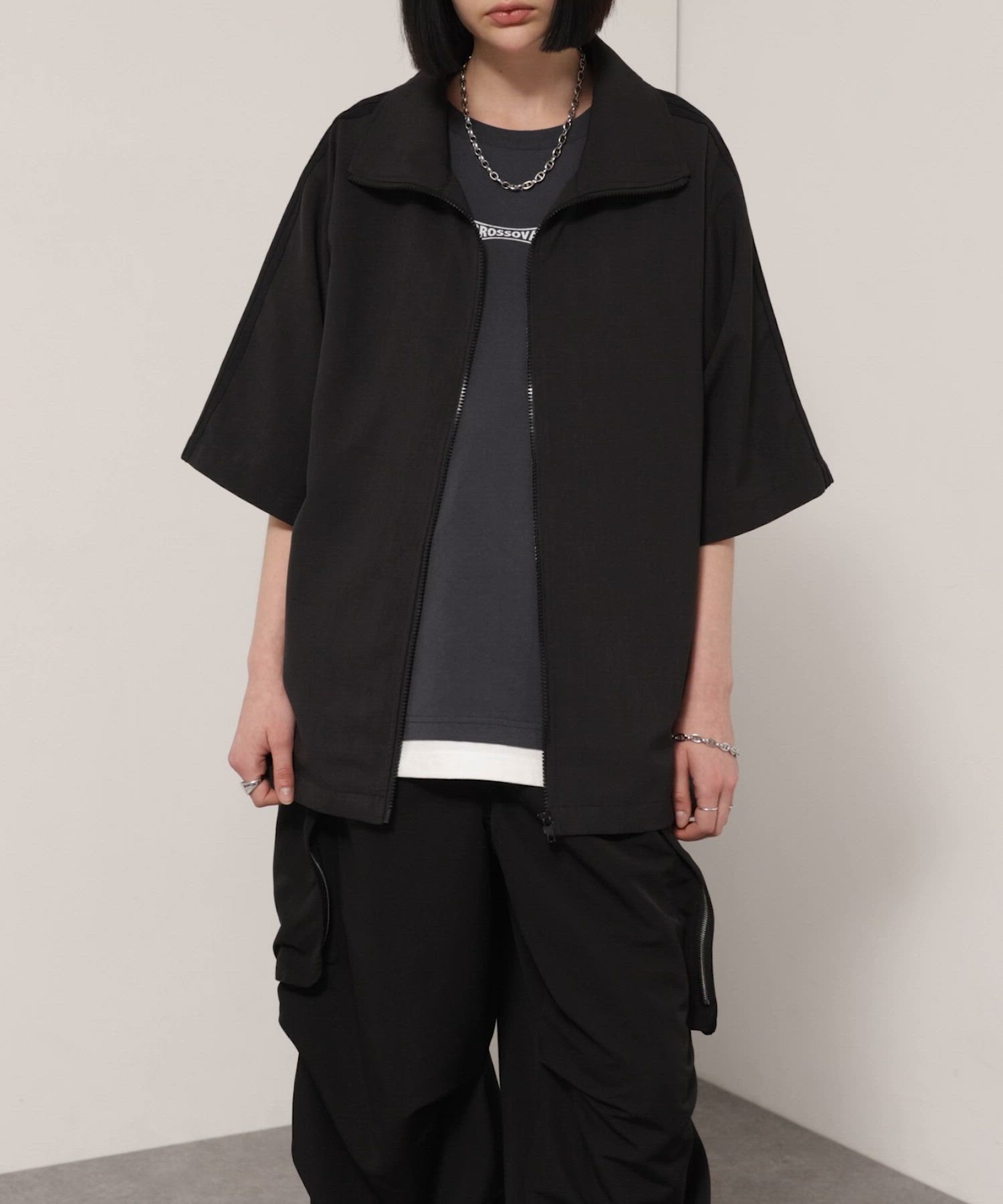 Alfred Alex】Oversized Zip-Up Track Jacket / サイドライン オーバー