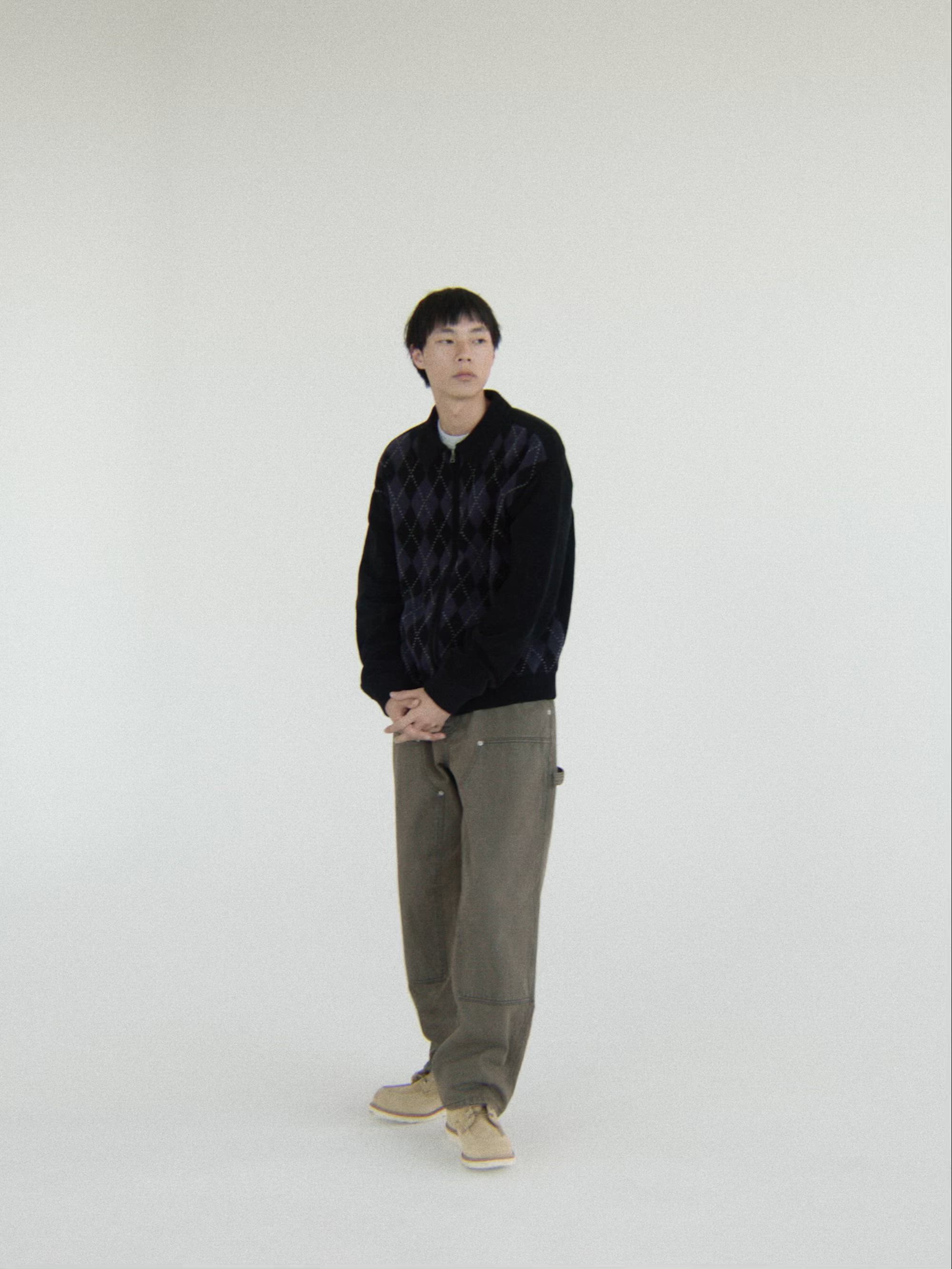 セール】Argyle Zip Knit Cardigan（カーディガン/ボレロ