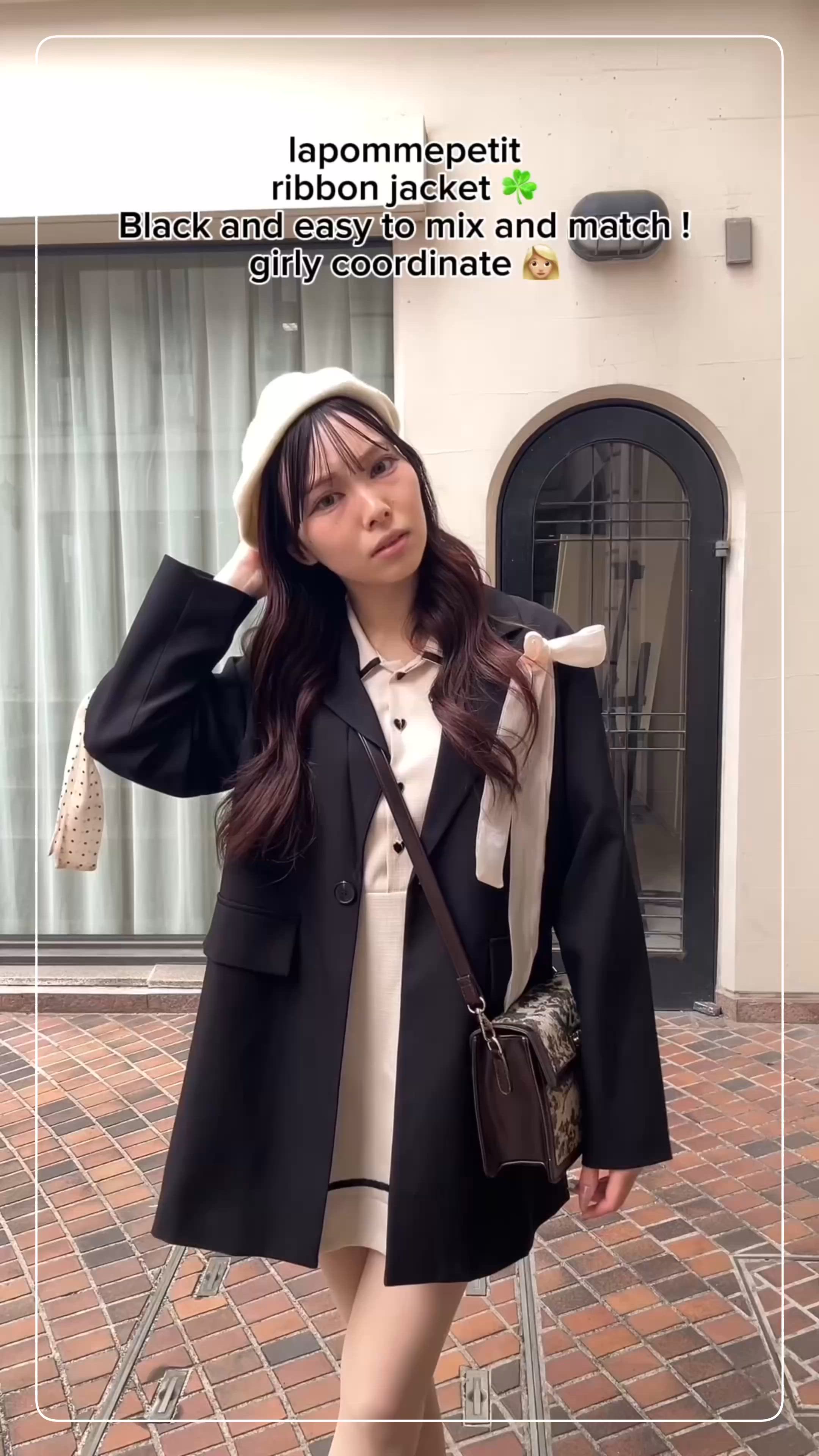 ジャケット・アウター Ribbon Attacthed Black Jacket Ribbon Attacthed Black Jacket（テーラードジャケット）｜LA POMME