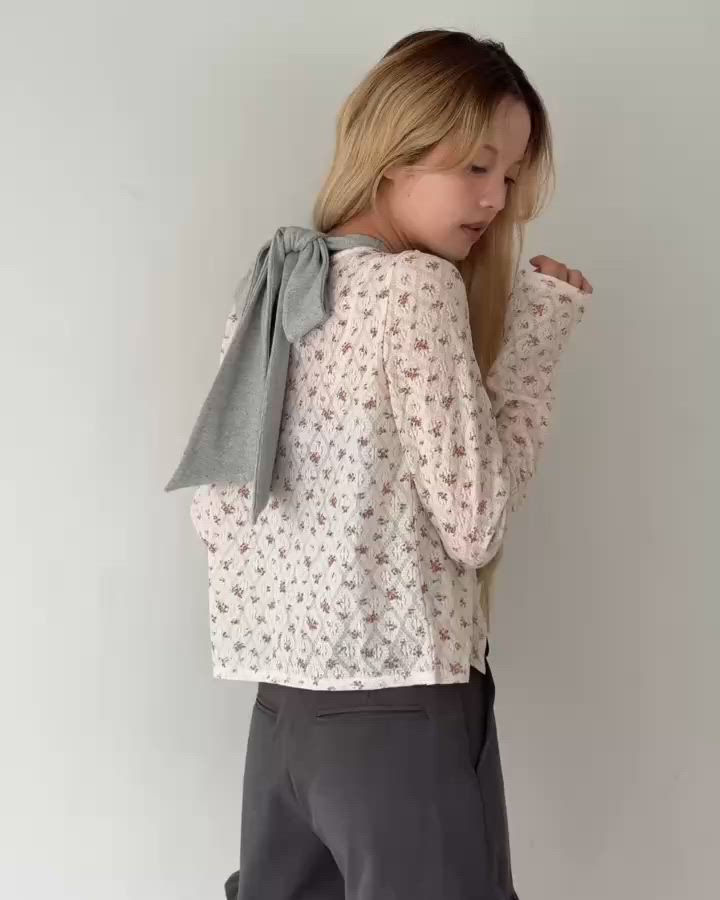 Smyeon 花柄シアーカーディガン Flower print sheer cardigan/花柄シアーカーディガン（カーディガン
