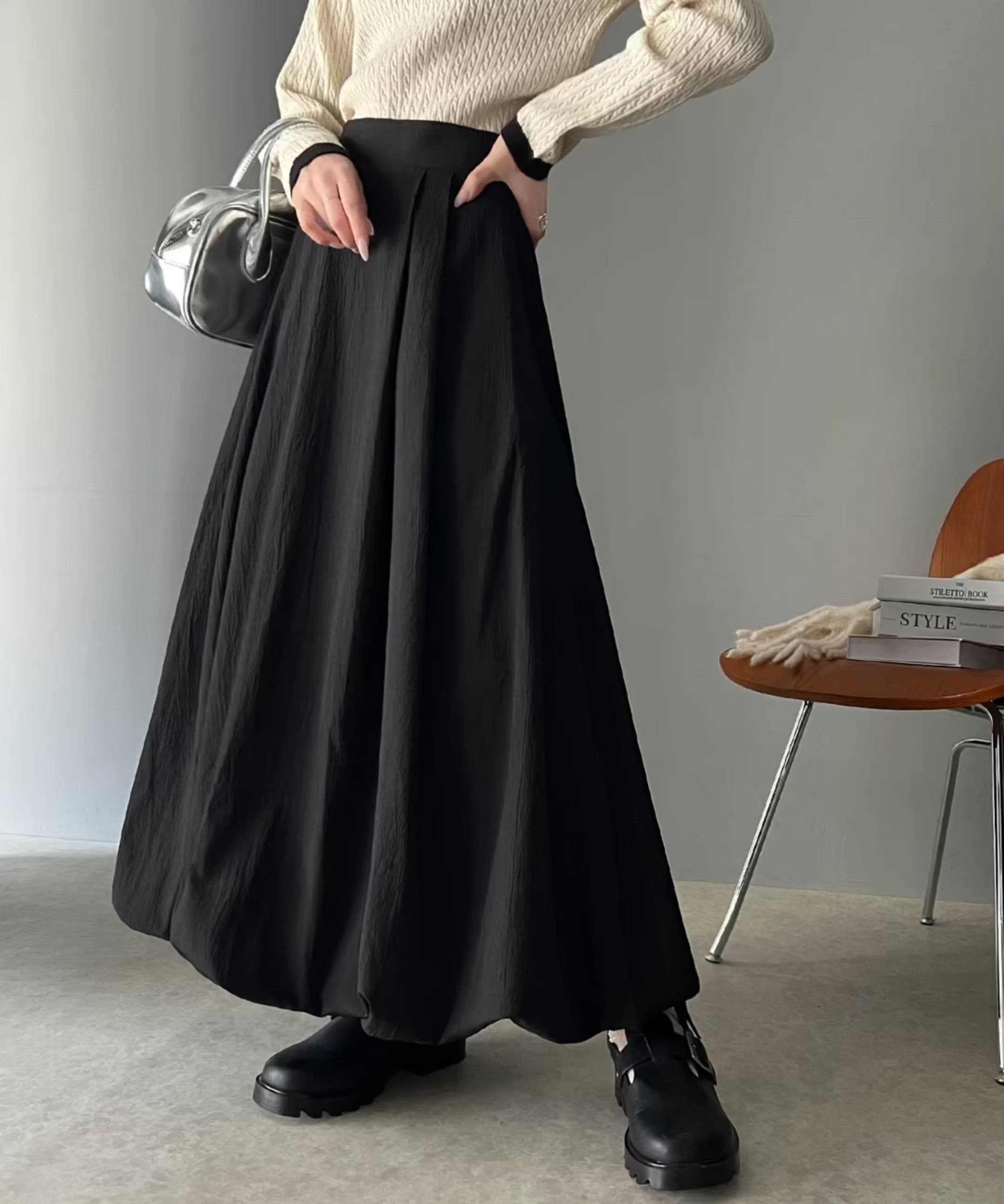 セール】ふんわり大人可愛い。タック入りシボジョーゼットバルーン