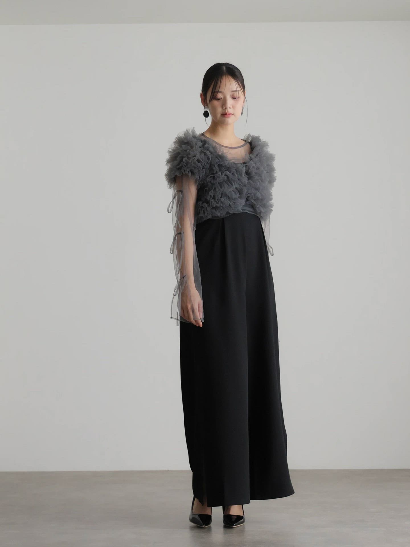 オールインワンパーティードレス結婚式二次会&ワイドパンツボレロ