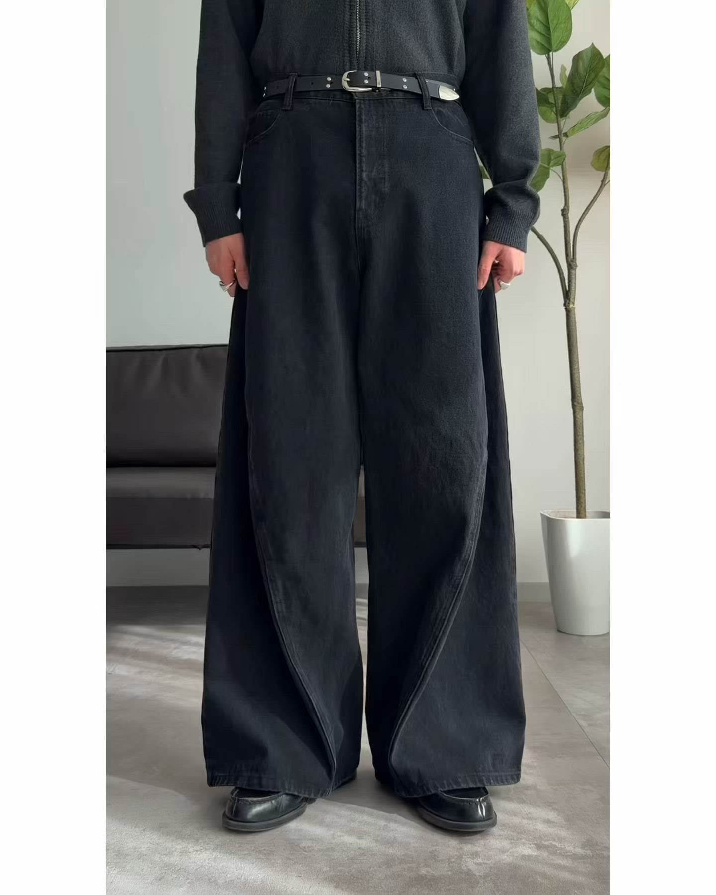 ハイライズダメージデニムパンツ(ロングパンツ)｜パンツ｜の通販サイト 