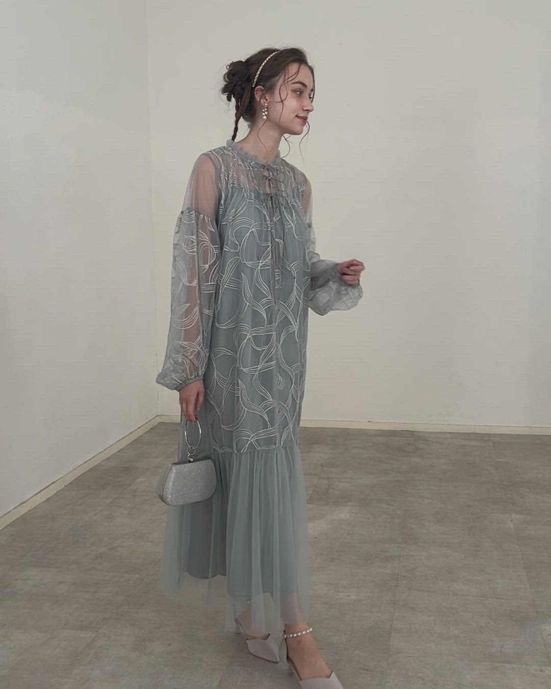 リボン刺繍ギャザードレス（ドレス）｜Dorry Doll（ドリードール）の