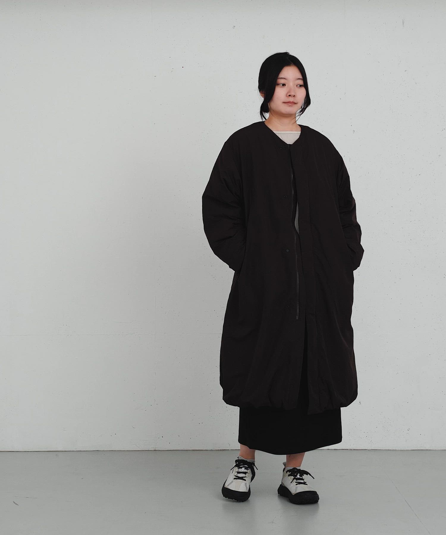 セール】『UR TECH』中綿 ノーカラーコート（ダウンジャケット/コート