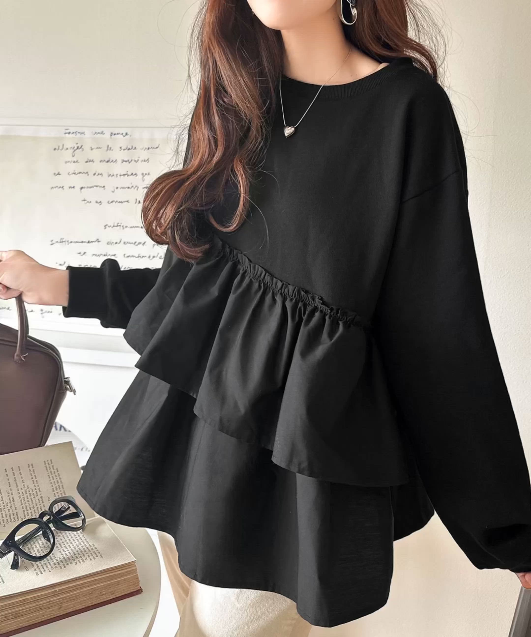 セール】今年注目のトレンドアイテム!アシンメトリー異素材切替