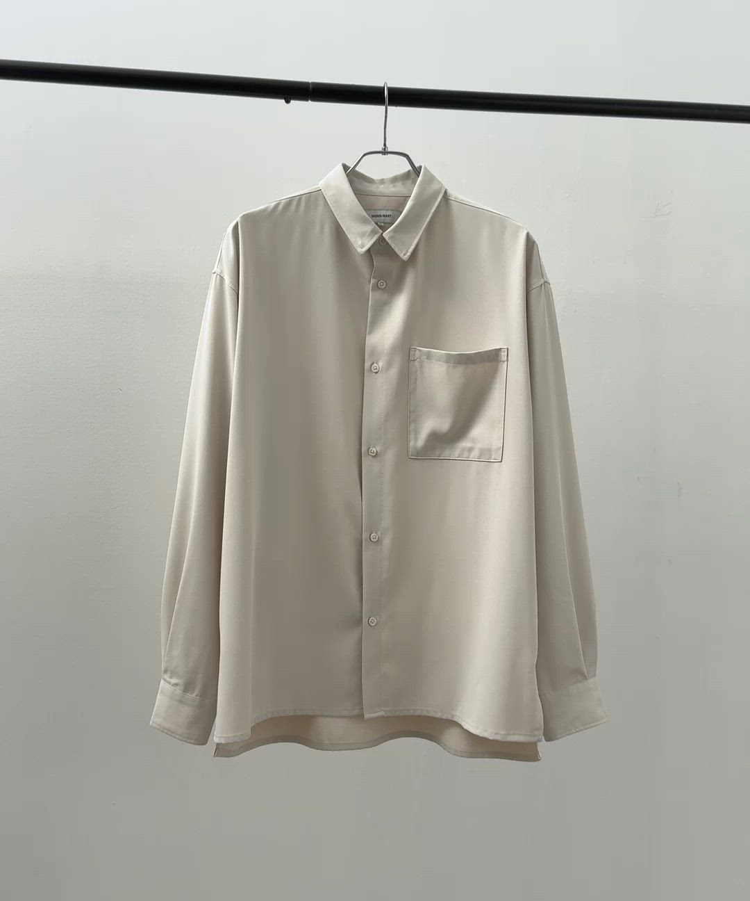 セール】綾トロミ オーバーサイズドレープリラクシングL/Sシャツ