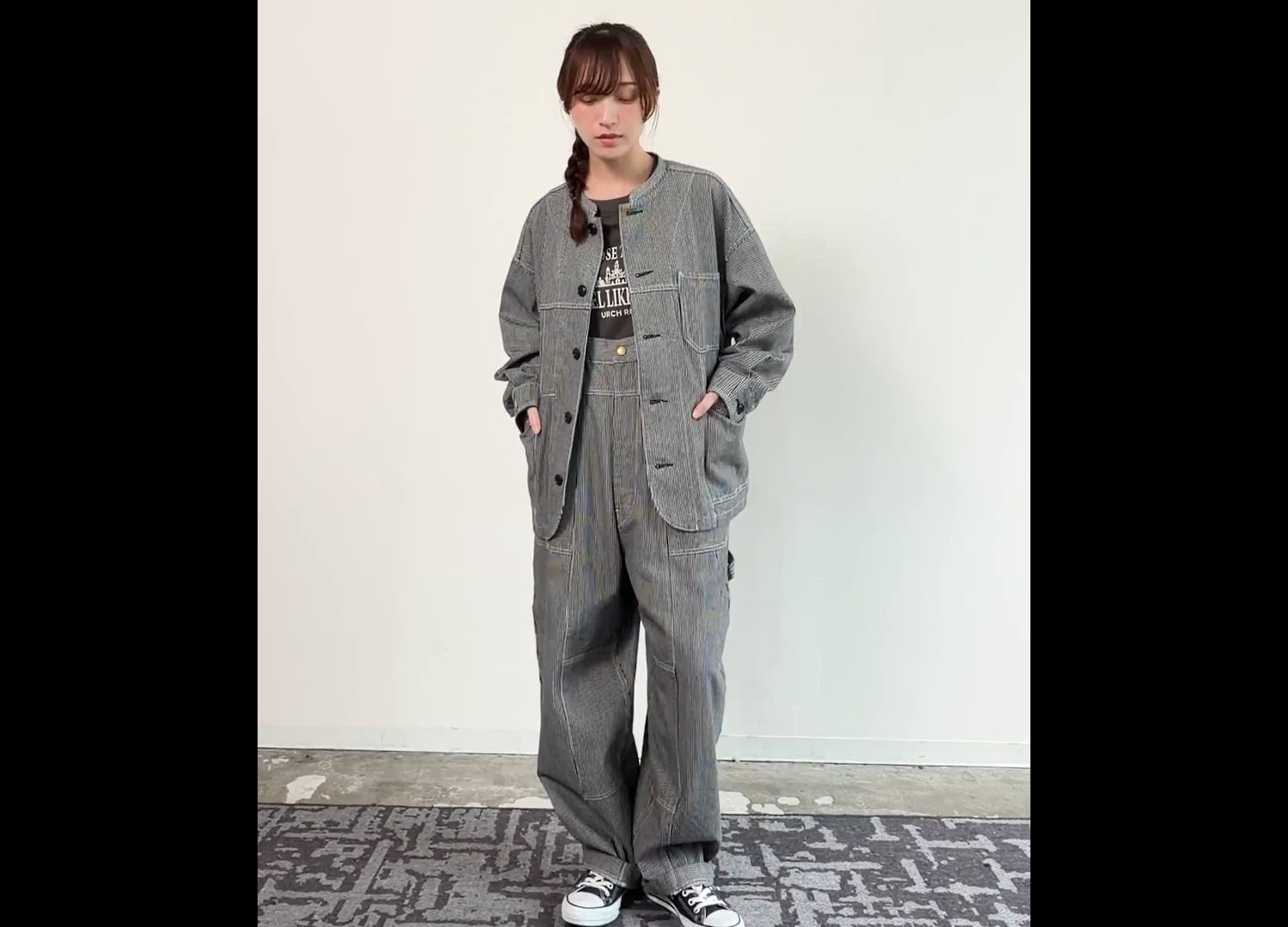 セール】O0761 フレンチワークのサスペンダーチョアパンツ（サロペット