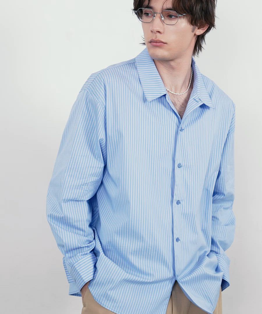 LURAKU】oversized open-collar shirt / オーバーサイズオープンカラー
