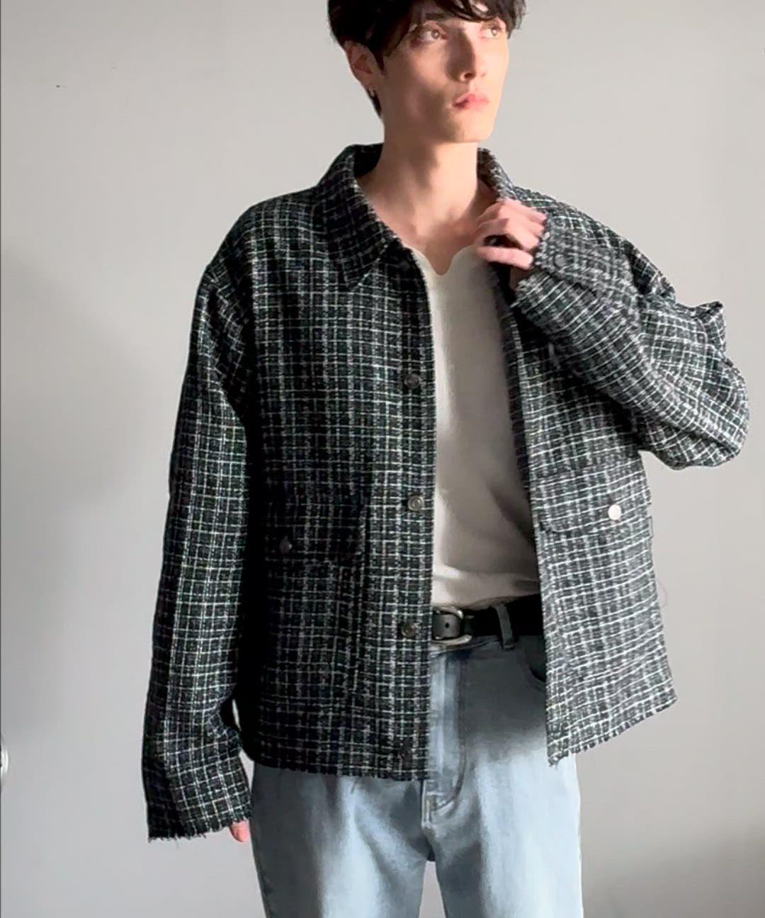 セール】ツイード素材ショート丈ジャケットコート／Tweed Short Jacket
