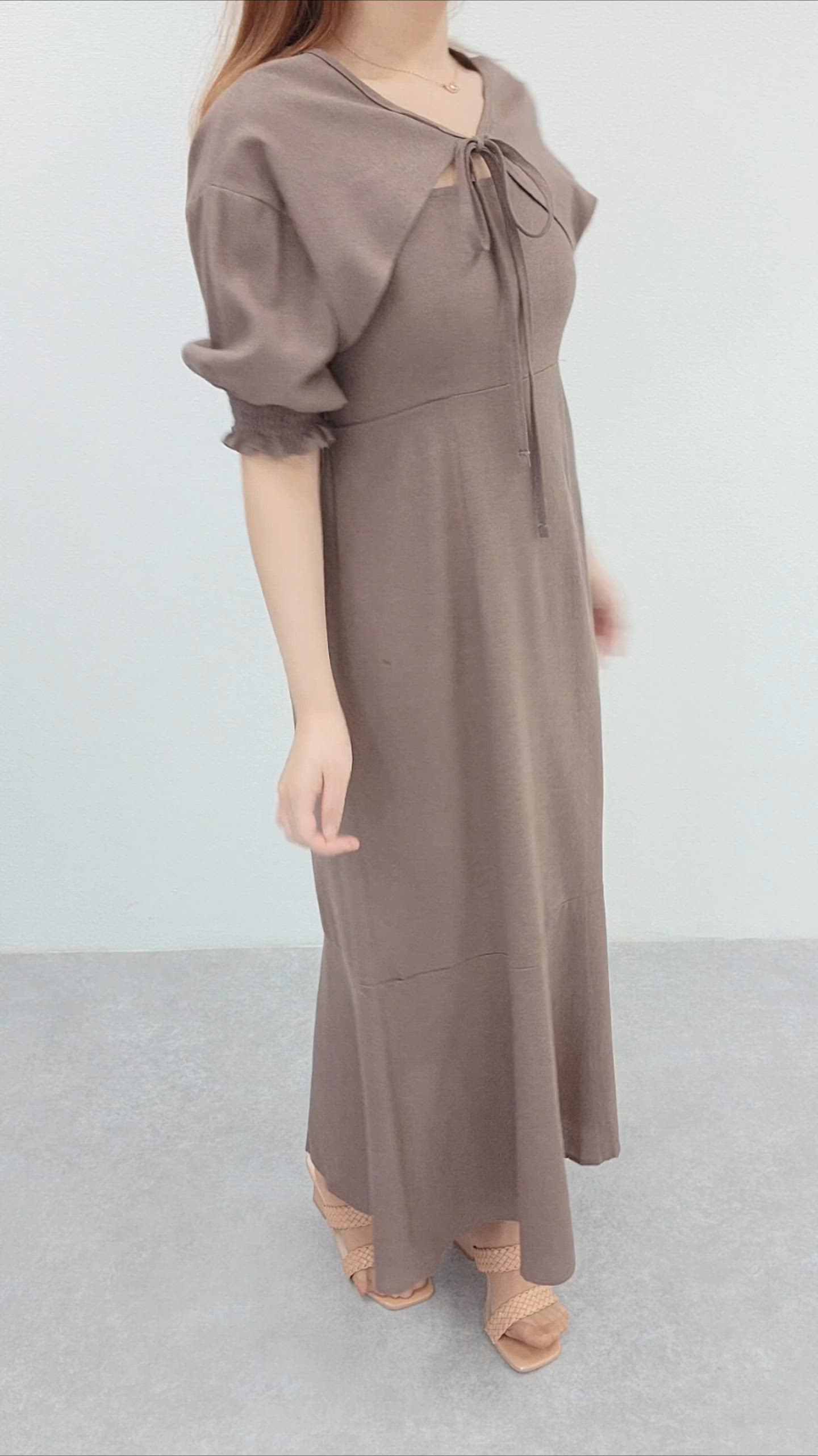 セール】【2点セット】ボレロ付き ソリッドカラー パフスリーブ