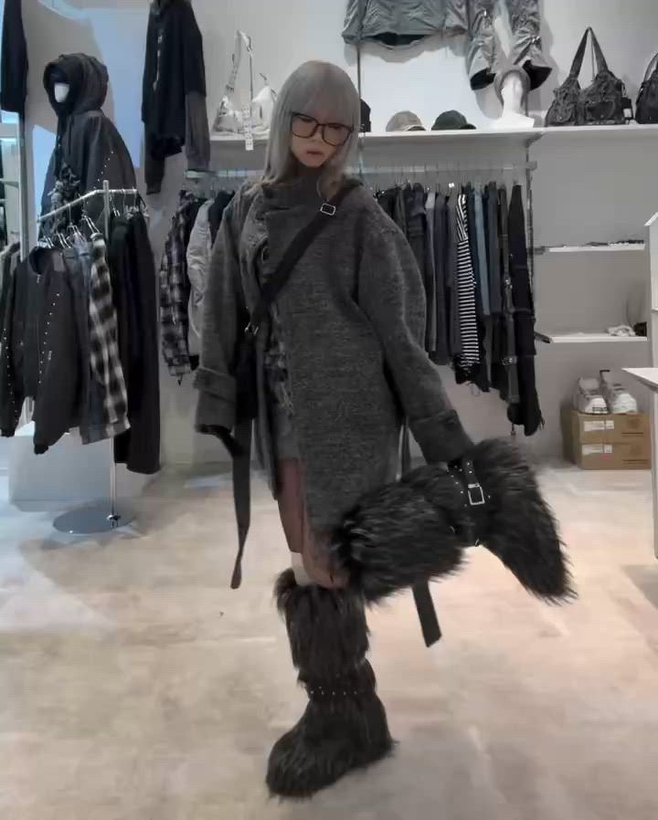 セール】【Never mind the XU】belt fur boots / 【ネバーマインド ザ