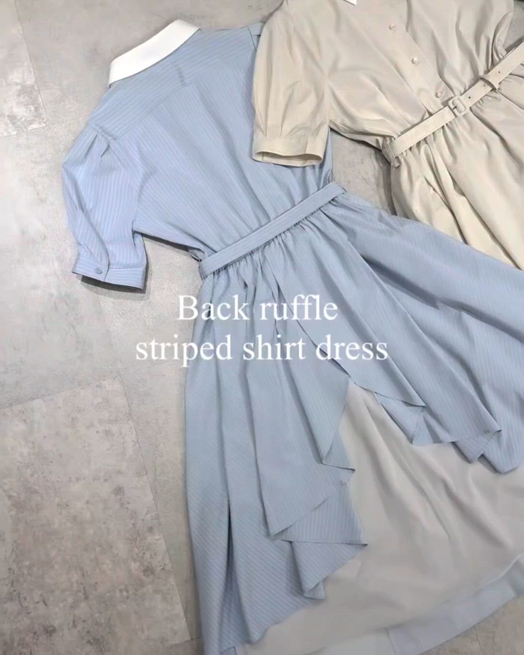 セール】バックラッフルストライプシャツワンピース/fint フィント