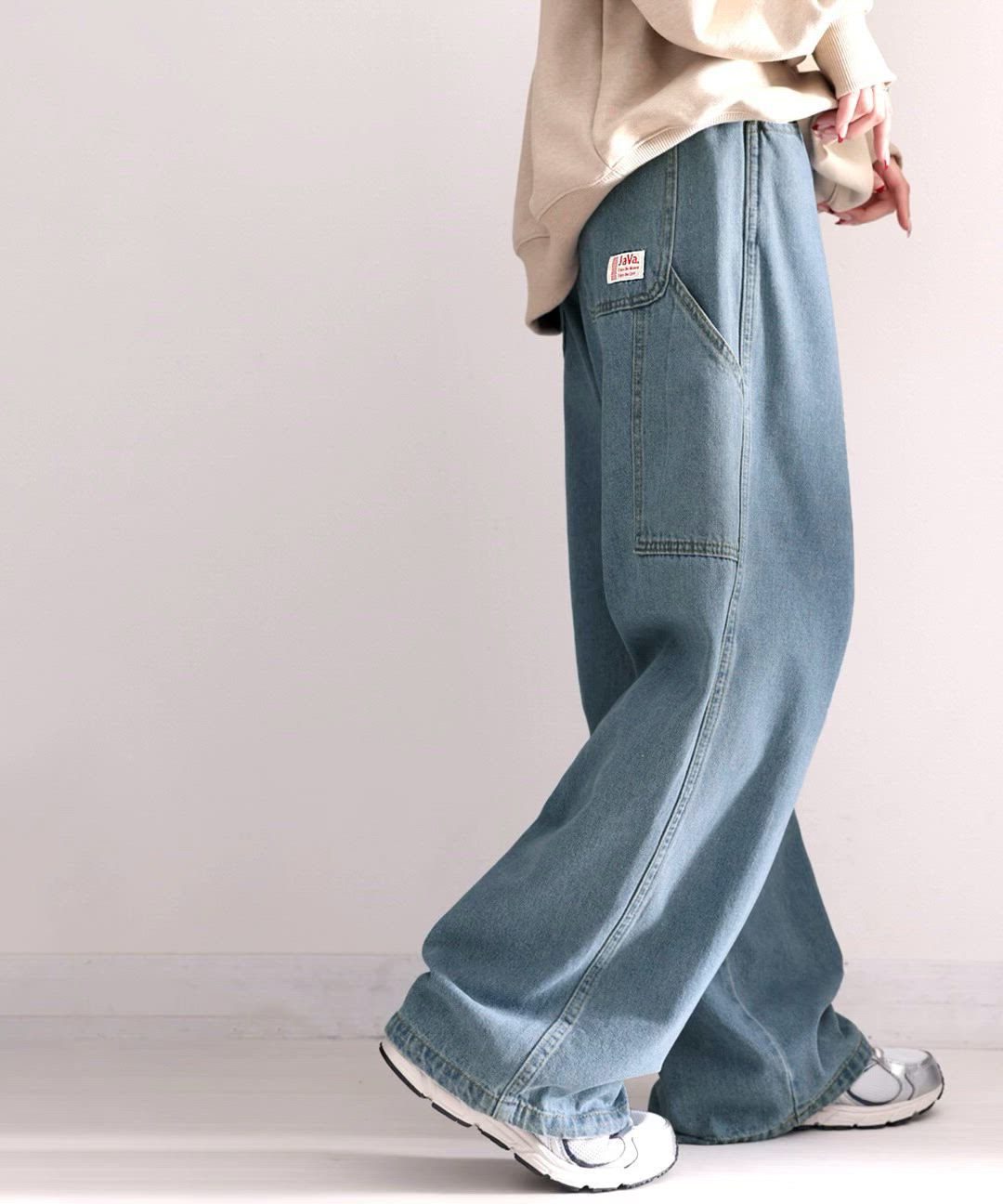 手描きカジュアルパンツ L セール】《JaVa ジャバ別注》履くたびキュン。メンズライク ペインター