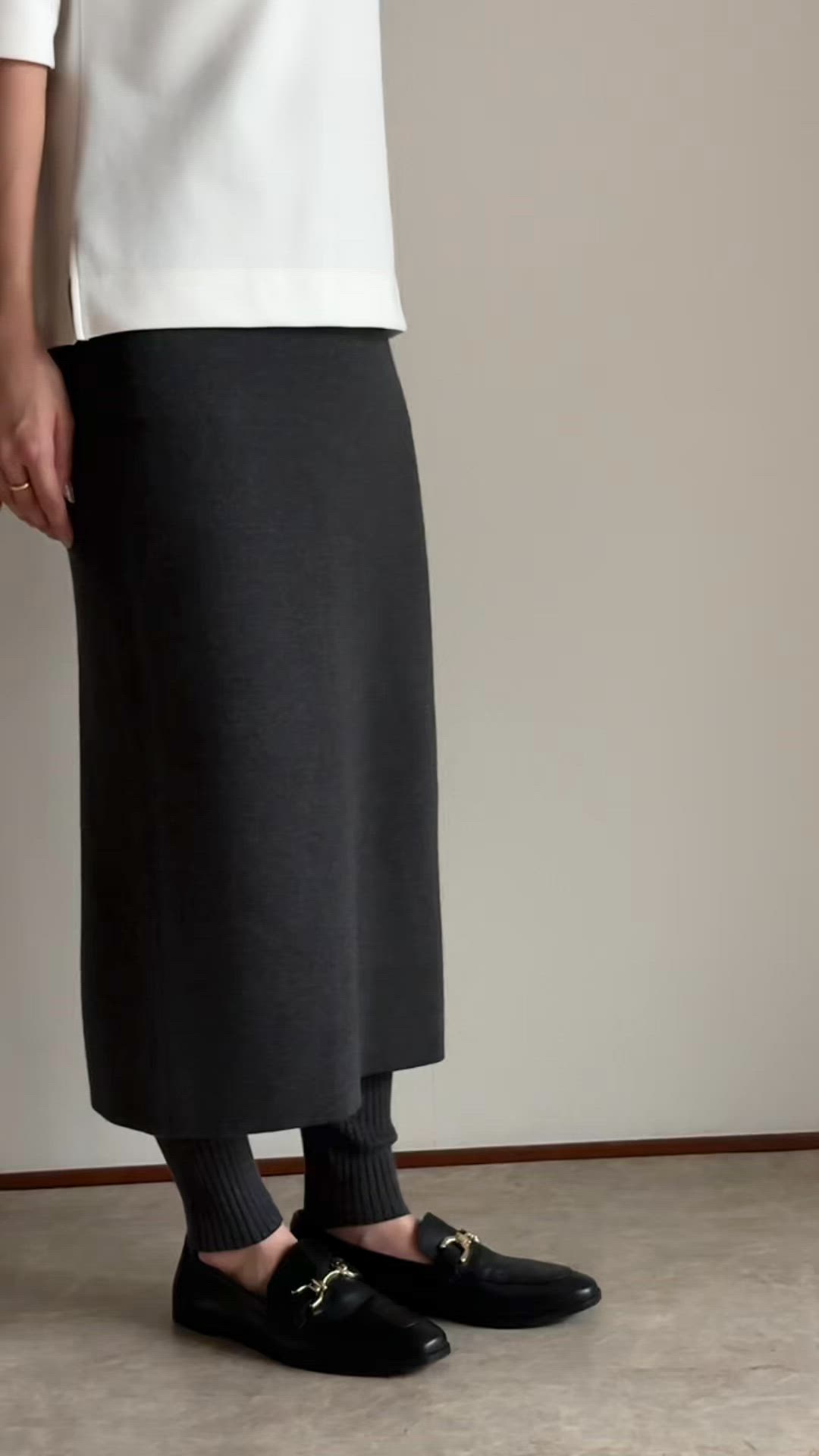 セール】【サイズ展開あり】レイヤードニットスカートパンツ（スカート