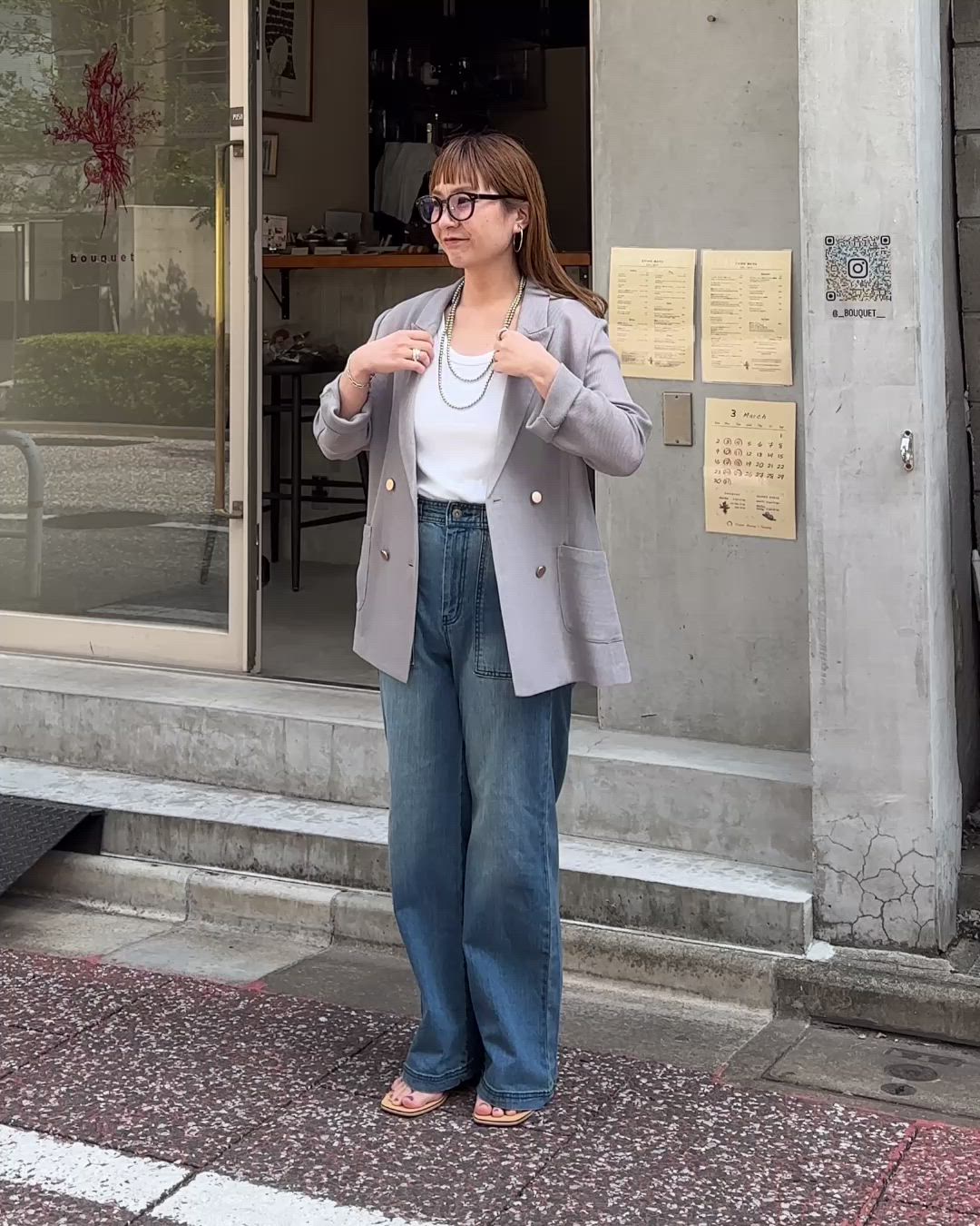 ロングシーズンHIT ITEM】メッシュテーラードダブルジャケット