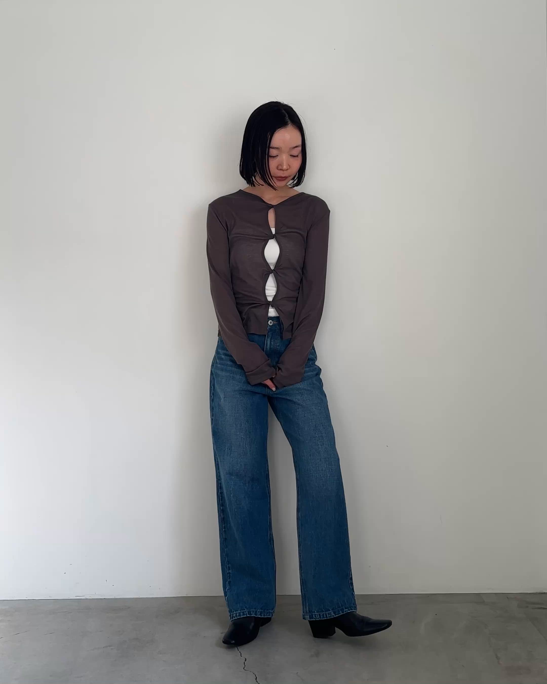 2WAYツイストシアーテレコトップス【by SON】（Tシャツ/カットソー