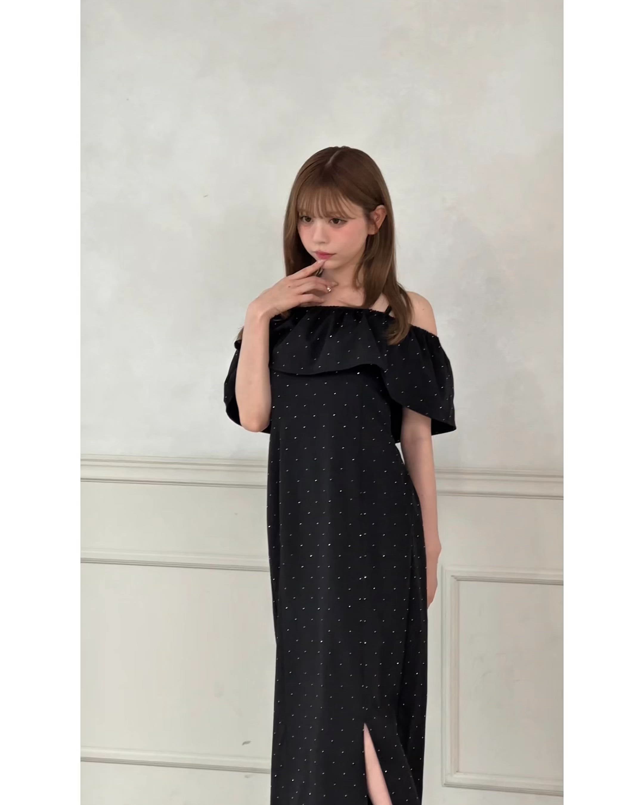 セール】4wayラインストーン付きフリルワンピース（ワンピース