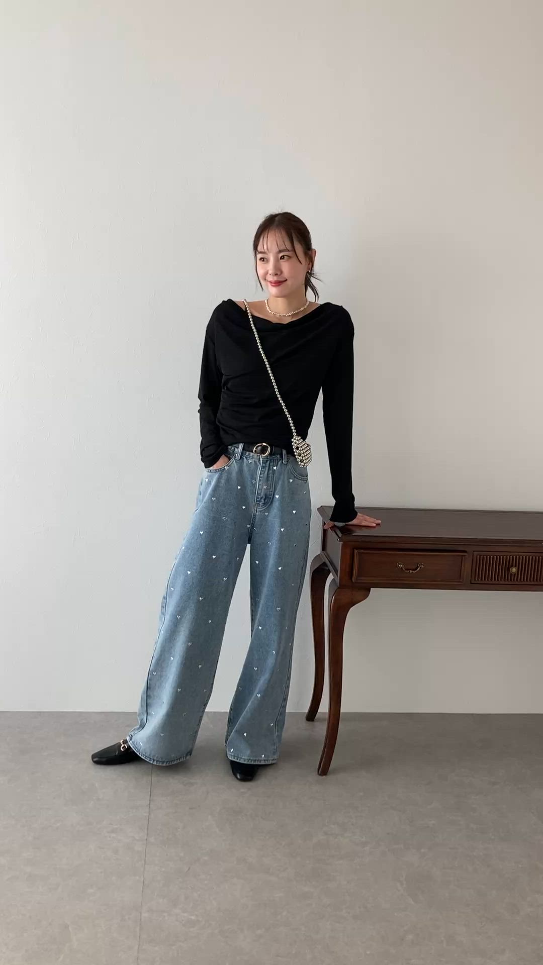 ハートスタッズデニムパンツ（デニムパンツ）｜BLUEEAST（ブルー